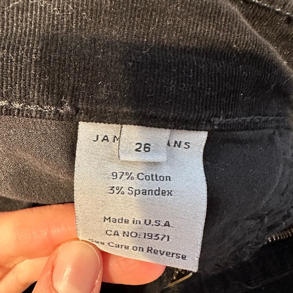 James Jeans Brand new black skiny corderoy pants size 26 us - Picture 5 of 5